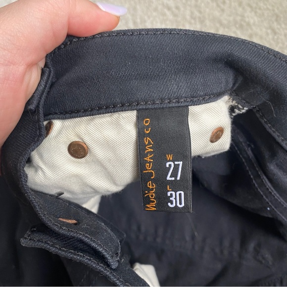 Nudie Jeans Black Pipe Led Clean Slate Organic Cotton 27 waist 30 length - Picture 6 of 7